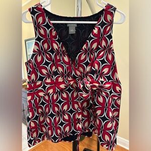 Ann Taylor Multicolor Geometric Sleeveless Blouse, 10